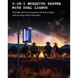 Minimoon Bug Zapper Outdoor with Dual LED Lights, 15W Mosquito Zapper 4200V Electric Fly Trap, Western Theme, IPX4 Waterproof, 5.9 Ft Cord, Fly Zapper for Backyard, Patio, Indoor