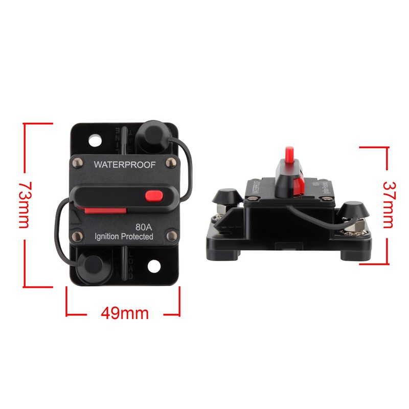 Twilight Garage 80 Amp Car Circuit Breaker with Manual Reset