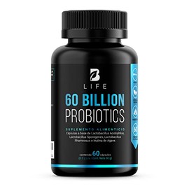 B Life Probióticos 60 Billones UFC | 60 Cápsulas | 3 Cepas De Probióticos | Liberación Retardada | Tecnología Patentada DRcaps | Adicionados Con Inuli