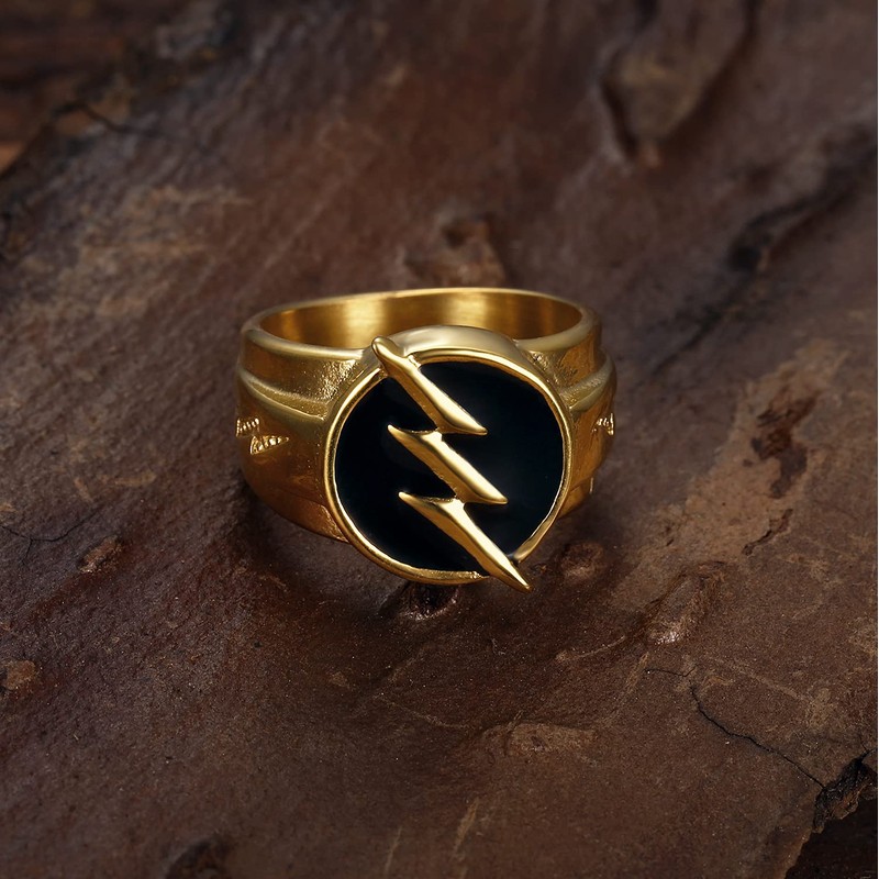 PAURO Men's Ring Stainless Steel Biker Donner Signet, Stainless Steel
