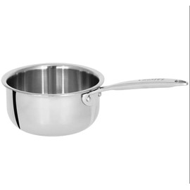 Cristel Castel'Pro Mini Stainless Steel Saucepan, 3-ply Construction, Safe for All Hobs + Induction (.3 Qt.)