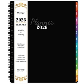 2026 Planner - 2026 Planner Weekly and Monthly, JAN. 2026 - DEC. 11'' x 9'', Planner 2026 with Colorful Tabs, Premium Paper, Twin-wire Binding - Classic Black