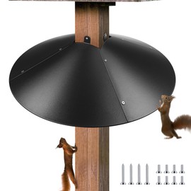 Qualirey 1 Pack 21.5 Inch Metal Squirrel Proof Baffle for 4 x 4 Posts Wrap Around Guard for Bird Feeder Pole to Deter Squirrels (Black)