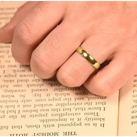 14k Gold Tungsten Wedding Rings For Men Women 4MM Engagement Rings Gold Band Ring Mens Couple Rings Matching Rings For Couples PREMIUM QUALITY (U)