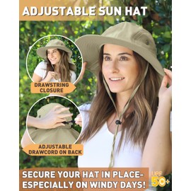 Tirrinia Neck Flap Sun Hat with Wide Brim - UPF 50+ Hiking Safari Fishing Caps for Men and Women, Perfect for Outdoor Adventures