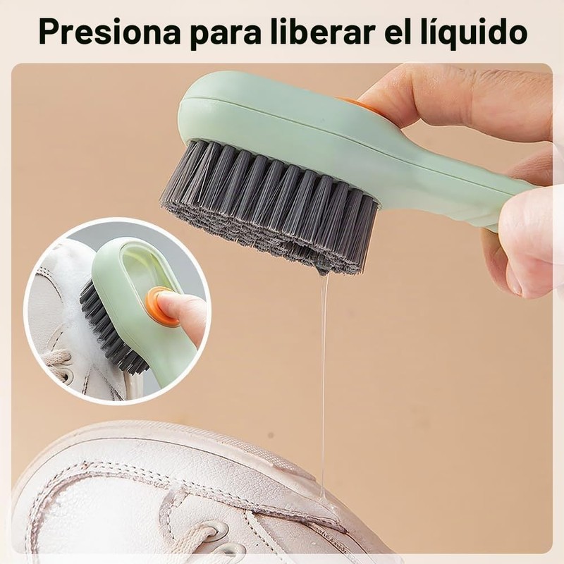 Cepillo para Zapatos Dispensador de Jabón 2 en 1 Multiusos