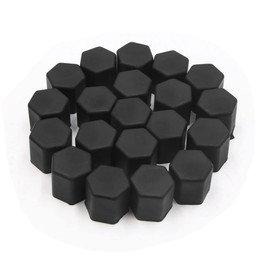 sourcing map 20pcs 15mm Rubber Car Wheel Tire Tyre Nut Screw Lug Cover Caps Black
