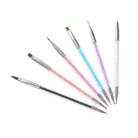 minkissy 6Pcs Double End Nail Art Pens Set Multifunctional Salon Beauty Tools for Drawing and Painting Lightweight Reusable Nail Design Pens for DIY Manicure