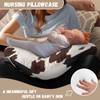 Mintulipy Brown Cowhide Nursing Pillow Cover Fits The Original Support