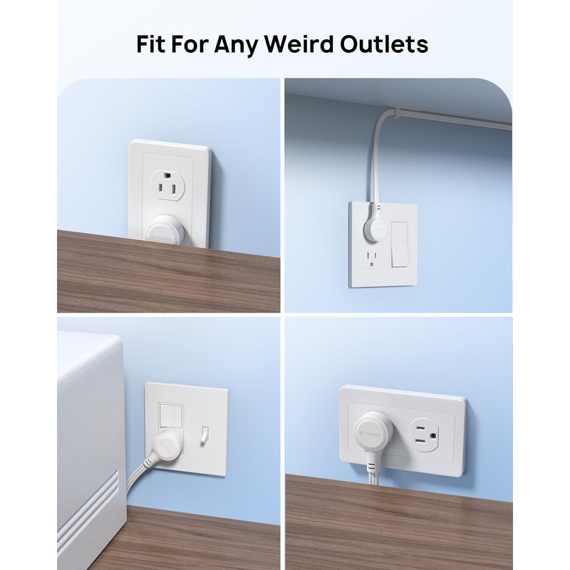 Bundle - 2 Items: 360° Rotating Flat Plug Extension Cord