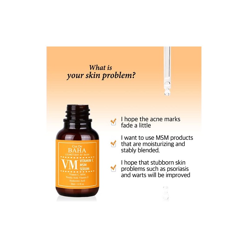 Cos De BAHA Vitamin C Facial Serum with MSM 30