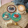 8 Pcs 5D DIY Coffee Diamond Paintings Coasters with Holder