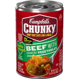 Campbell’s Chunky Healthy Request Soup, Beef Soup with Country Vegetables, 16.3 Oz Can