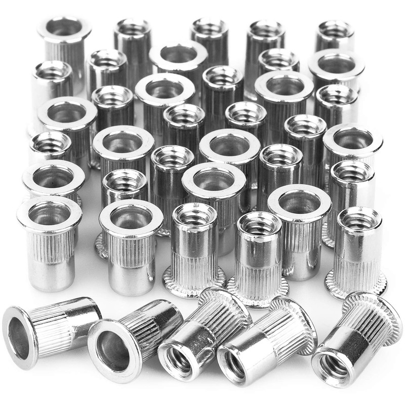 40Pcs 1/4”-20 Rivet Nuts Stainless Steel Threaded Insert Nut 1/4-20UNC