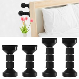 4PCS Adjustable Threaded Bed Frame Anti-Shake Tool for Bed,Danzix Headboard Stoppers Headboards Prevent loosening Anti-Shake Fixer,40-100mm (Black)