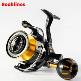 Rooblinos SW Left-Hand Aluminum Alloy Spinning Reel 4000/6000/8000 Series 5.1:1 Gear Ratio 10 Bearings 300g Lightweight FishingSpool Capacity: 6000 Series