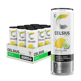 CELSIUS Sparkling Lemon Lime, Sugar Free Energy Drink, 12 Fl Oz (Pack of 12)