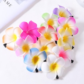 minkissy 12 Pinzas Para El Cabello De Plumeria Flores Hawaianas Accesorios De Verano Clips Decorativos Para Mujeres Playa Fiesta