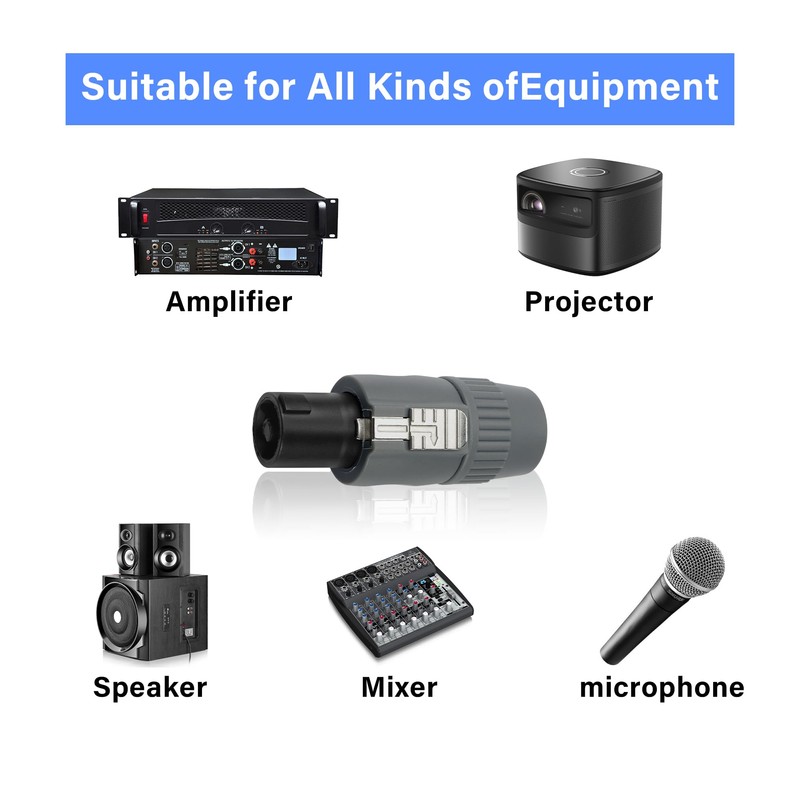 PNGKNYOCN Audio Speaker Plug Kit, Twist Lock NL4FC Speakon Cable