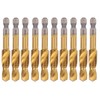 Hyuduo 10Pcs Tap Bits, Ti Coated Hss Drill, M10 Tapping