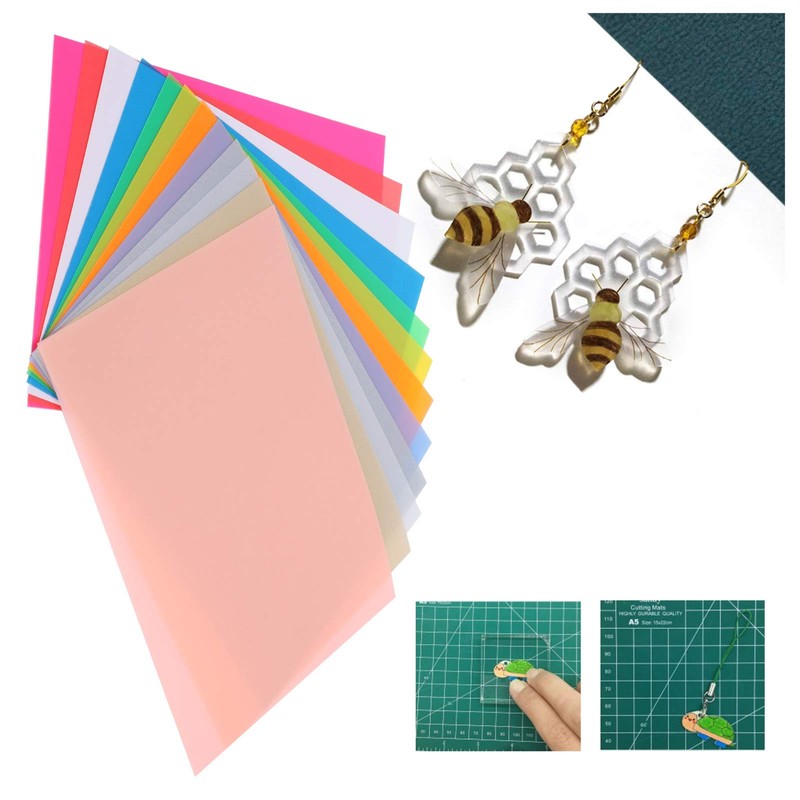 Shrink Film Sheets, Pack of 12, Colourful Shrink Films, Papers,