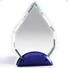 Customizable 8 Inch Arrowhead Optical Crystal Award with Blue Base