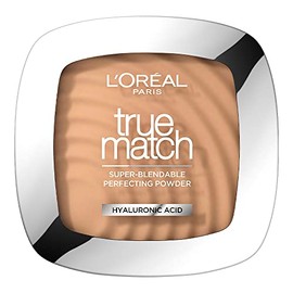 L'Oréal Paris True Match Polvo Compacto Acabado Natural y Perfecto, Hidratante con Ácido Hialurónico, Cuida, Unifica y Perfecciona el Tono de la Piel, Tono Golden Beige 3.D/3.W, 9 g.
