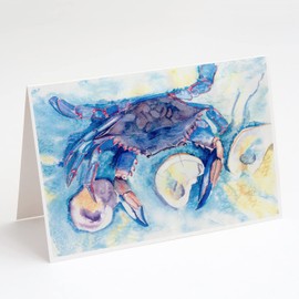 Caroline's Treasures Crab and oyster Greeting Cards and Envelopes Pack of 8