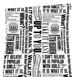 Yifely Vintage Black White Newspaper Furniture Decor Paper Self-Adhesive Shelf Drawer Liner Bookcase Sticker 17.7 Inch by 9.8 Feet