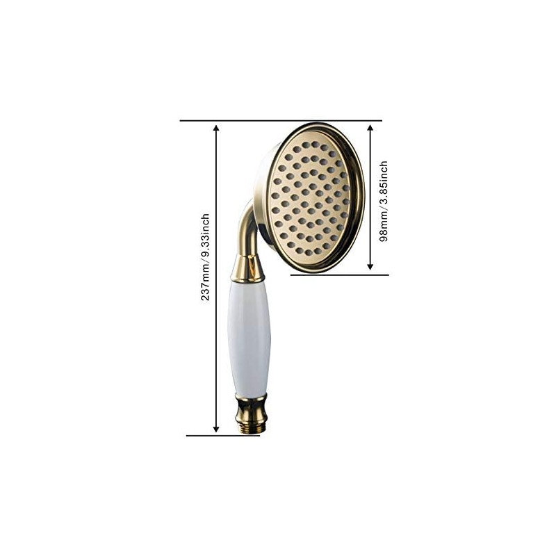 Skybath Gold Metal Brass Shower Head Traditional Victorian Style Handheld