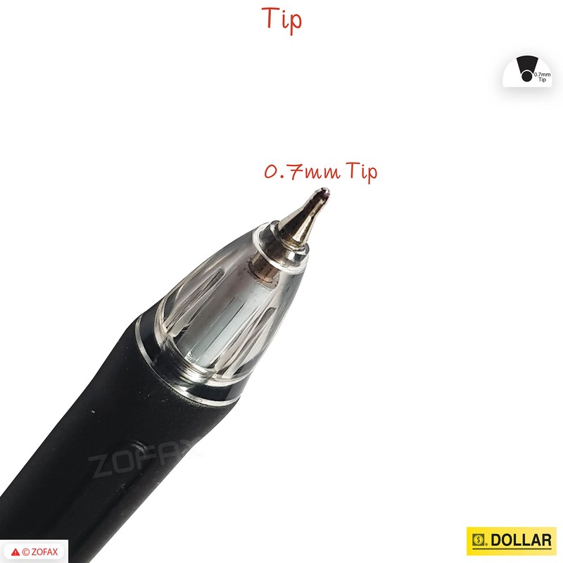 10 x 0.7mm Tip Ball Pen DOLLAR Note BLACK Click
