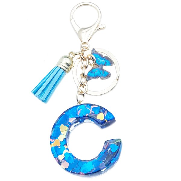 Xsclpomddy Girls Alphabet Letter Key Ring Cute Key Ring Glitter