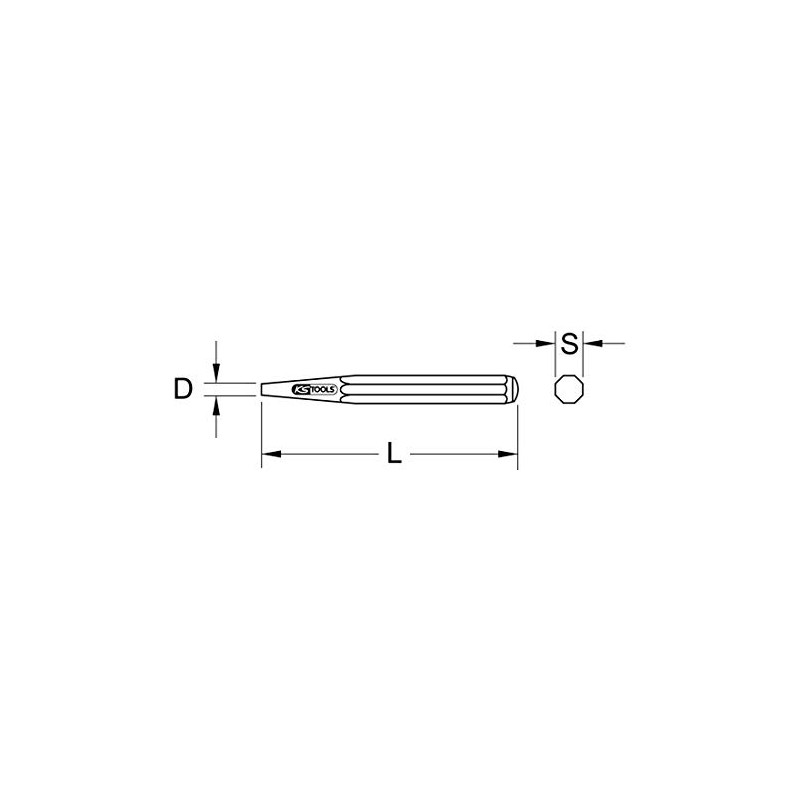 KS Tools 156.0131 Drift Punch, Diameter 3 mm