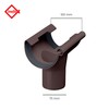 INEFA Drain pipe semi-circular, PVC NW100/DN75 dark brown, hanging pipe