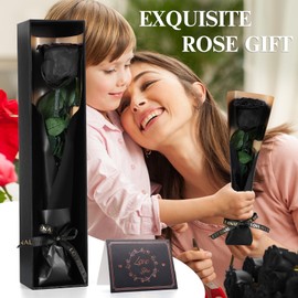 Touloube Eternal Infinity Roses, Black Rose Flowers Gifts for Women, for Mum, Girlfriend, Wife, Girlfriends, Eternal Rose, Birthday Gift, Anniversary Gift, Wife