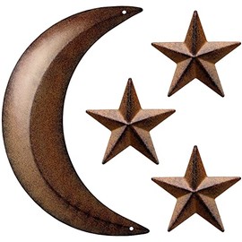 Metal Moon Wall Decor Metal Stars Decor Outhouse Moon Boho Wall Decor Wall Art Hanging Nordic Bohemian Style Wall Decorations Rustic Vintage Farmhouse Star Door Decor for Home Living Room Bedroom