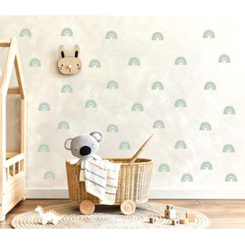 Pandawal Mini Rainbow Wall Sticker Set for Baby and Children's Room, Small Decorative Rainbow Wall Stickers for Girls and Boys, Wall Decoration (Mint Navy, 16)