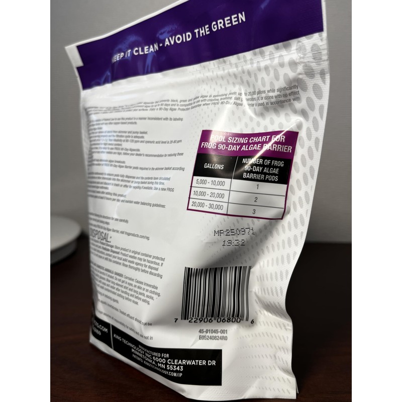 FROG 90-Day Algae Barrier - Dry Formula Algaecide Prevents Black,