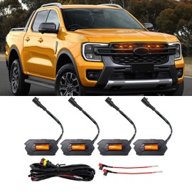 Upgraded 4 PCS Led Grill Lights Compatible with Ford Ranger T9 2022-2025 Fuse and Instruction Included-Yellow - Yellow Lens