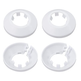 DTGN 55x13mm(DxT) Pipe Cover Decoration - 4Pack - Good for Bathroom Kitchen 25mm Dia Pipe - PP Plastic Escutcheon - White