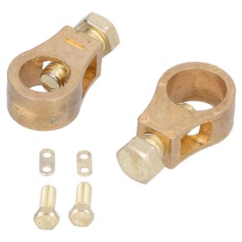 Abrazadera de Terminal de Batería Universal Aramox, Abrazadera de Conector de Cable Positivo Negativo con Terminal de Batería de Cobre Puro con Accesorios