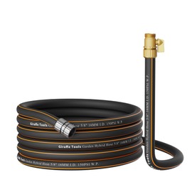 Giraffe Tools Hybrid Garden Hose 25ft x 5/8", Female and male Fittings with Shut off Valve, Heavy Duty, Flexible,Leakproof, Lightweight Water Hose