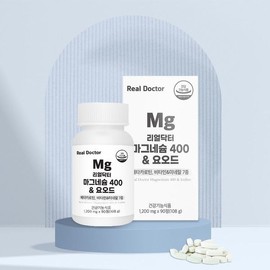 Real Doctor (NS홈쇼핑)리얼닥터 마그네슘 400  요오드 1200mg 90정 1개 (3개월분)33855724 (NS Home Shopping) Real Doctor Magnesium 400 Iodine 1200mg 90 Tablets 1 Pack (3 Month Supply) 33855724