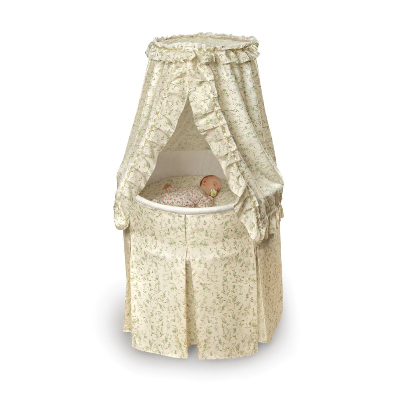 Badger Basket Empress Canopy Bassinet - Round Rocking Baby Cradle