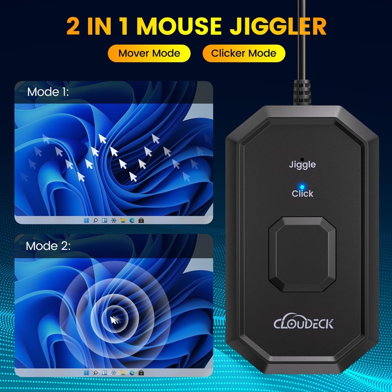Wotbcg Mouse Jiggler, 2 in 1 Mouse Clicker & Mouse