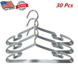 TSY TOOL 30 Pcs of Stainless Steel Wire Coat Hangers Strong Heavy Duty Clothes Hangers