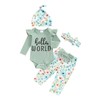 Ayalinggo Hello World Newborn Outfit Baby Girl Ruffle Trim Romper