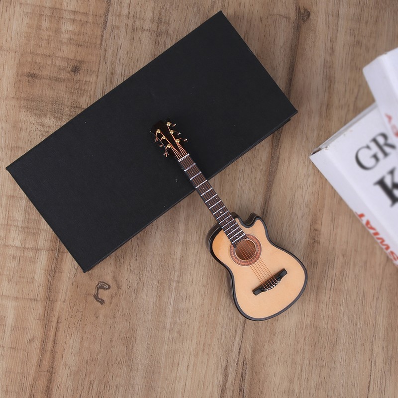 Miniature Acoustic Classical Guitar Model Mini Wooden Guitar Desktop Decoration