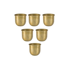 Serene Spaces Living Antiqued Brass Vase-Simple Design with Curved Base Accent Piece,2 Sizes - Size: Small - Aluminum (Set of 12)
