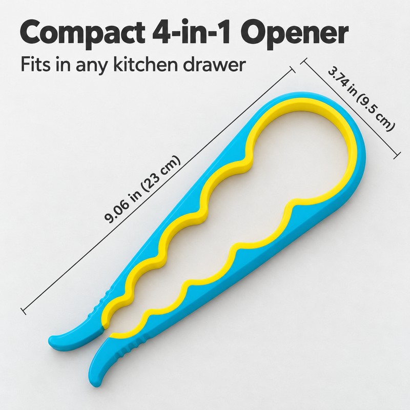 4-in-1 Jar Opener for Weak Hands – Multifunctional Bottle and